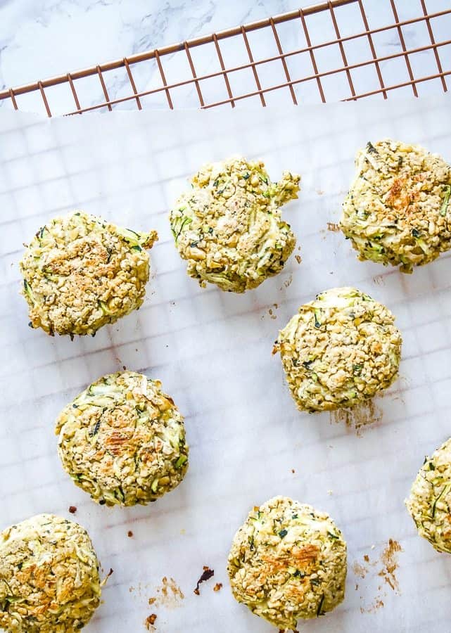 baked falafel with zucchini and mint