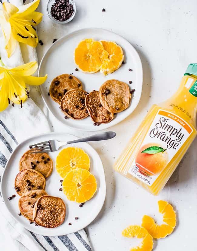 orange chocolate silver dollar pancakes