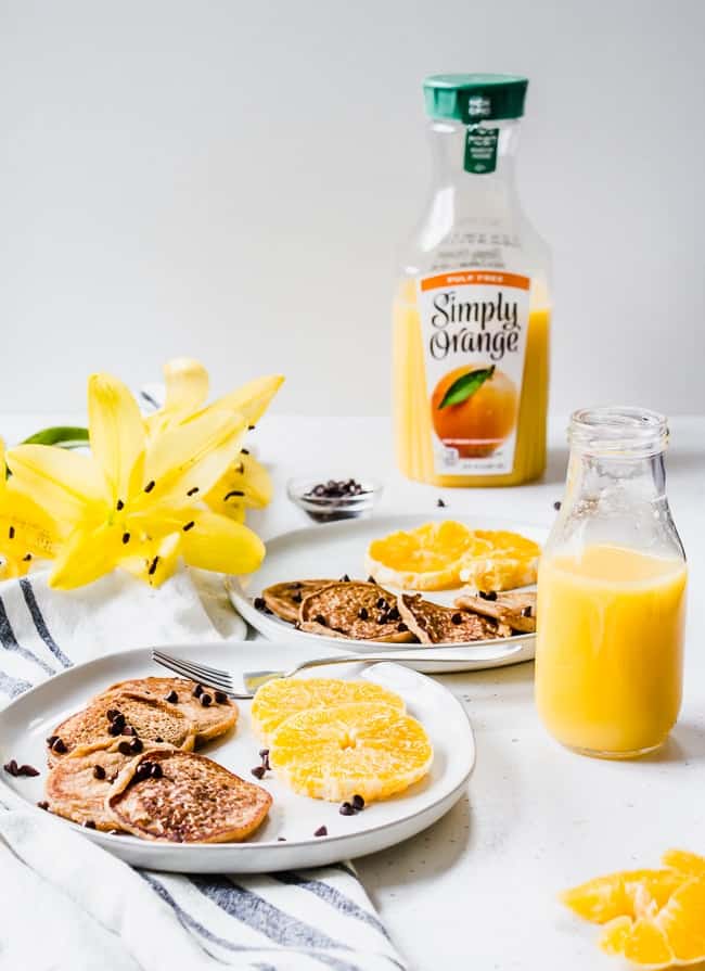orange chocolate silver dollar pancakes