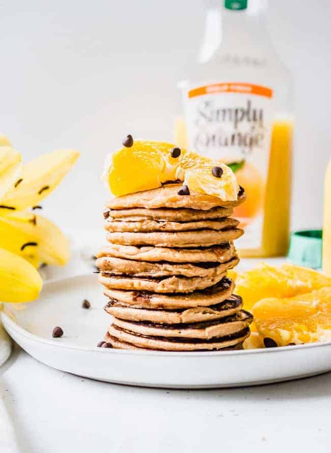 orange chocolate silver dollar pancakes