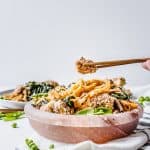 Curried Shiitake + Kale Noodle Bowls with Panko Crusted Tofu