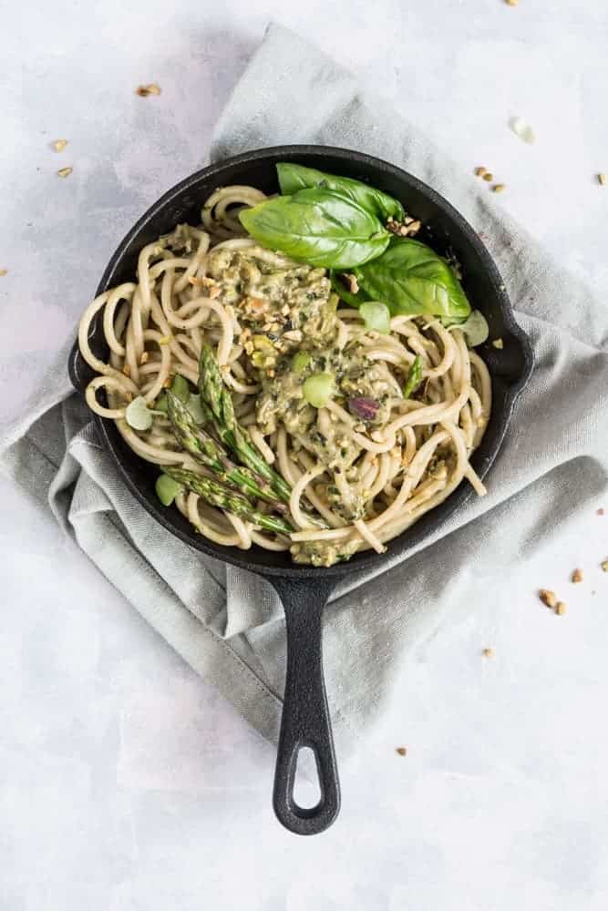 7 Ingredient Asparagus Pesto Pasta