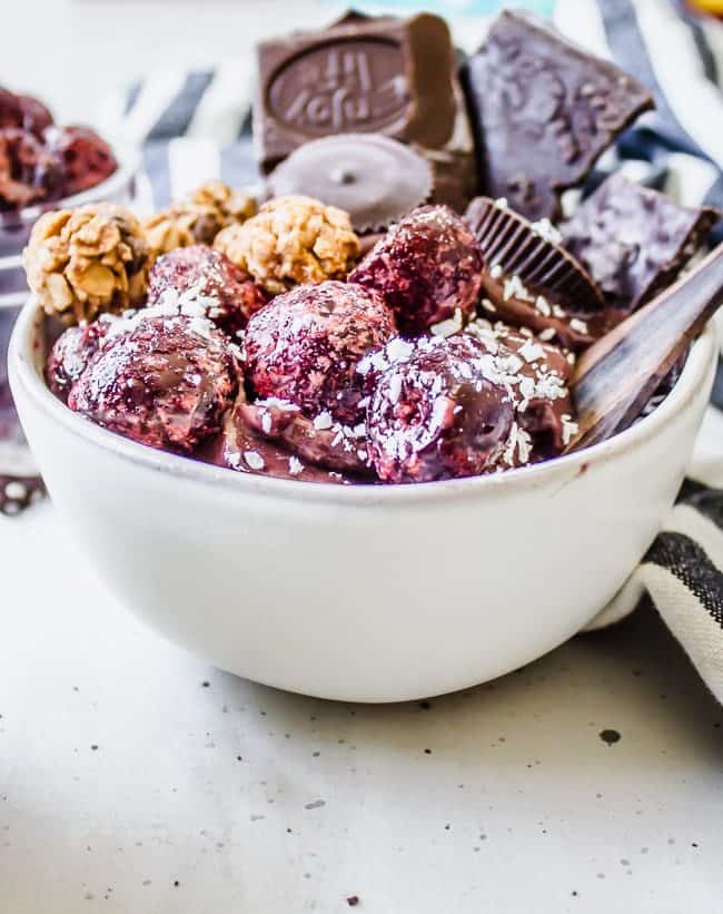 chocolate cherry nice cream sundaes