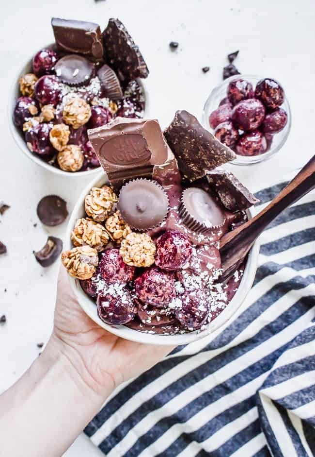 Chocolate Cherry Nice Cream Sundaes