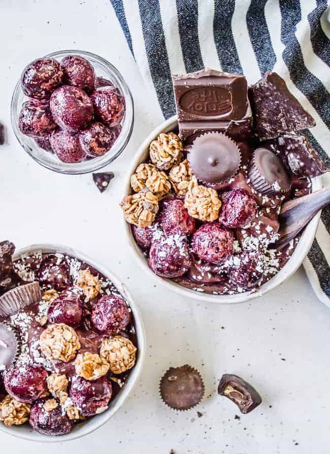 Chocolate Cherry Nice Cream Sundaes