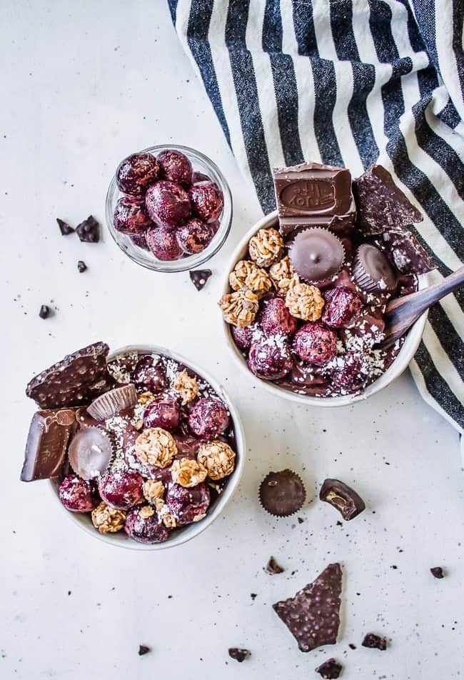 chocoalte cherry nice cream sundae