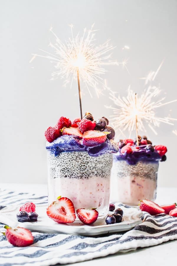 4th of July Triple Berry Chia Nice Cream Parfaits