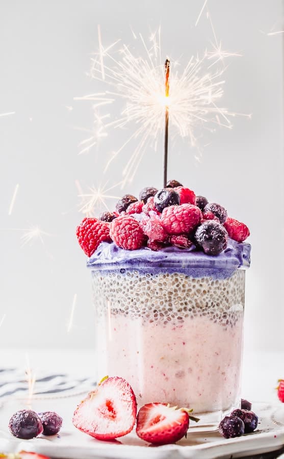 4th of July Triple Berry Chia Nice Cream Parfaits