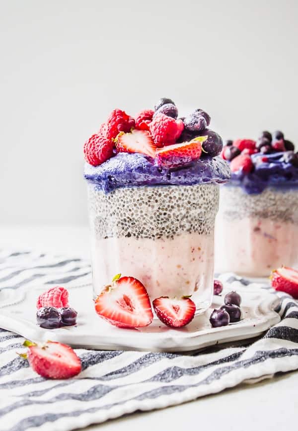 4th of July Triple Berry Chia Nice Cream Parfaits