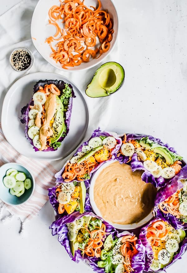 Rainbow Cabbage Wraps