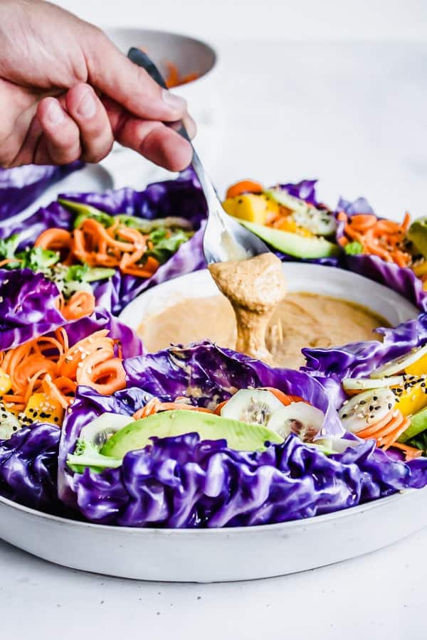 Rainbow Cabbage Wraps