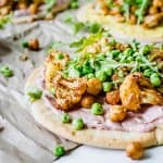 Tandoori Cauliflower Pita Flatbreads with Tahini Cumin "Yogurt"