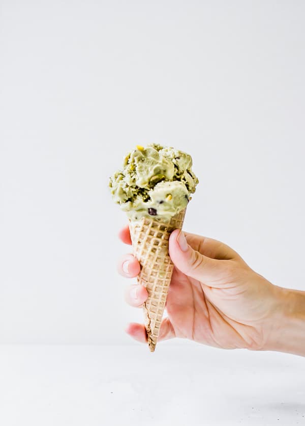 Vegan Matcha Pistachio Chocolate Chip Ice Cream