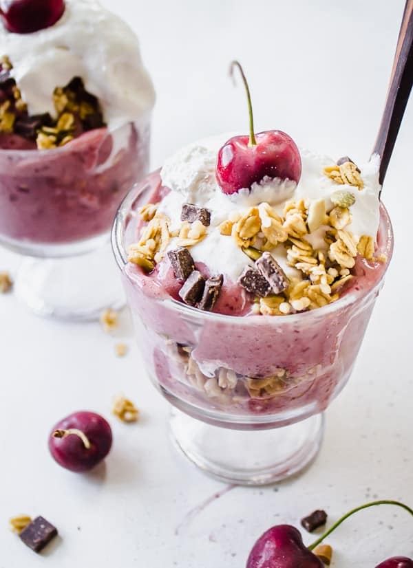 Cherry Pie Nice Cream Sundaes