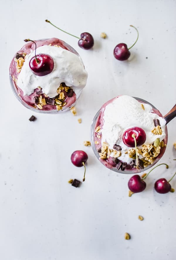 Cherry Pie Nice Cream Sundaes