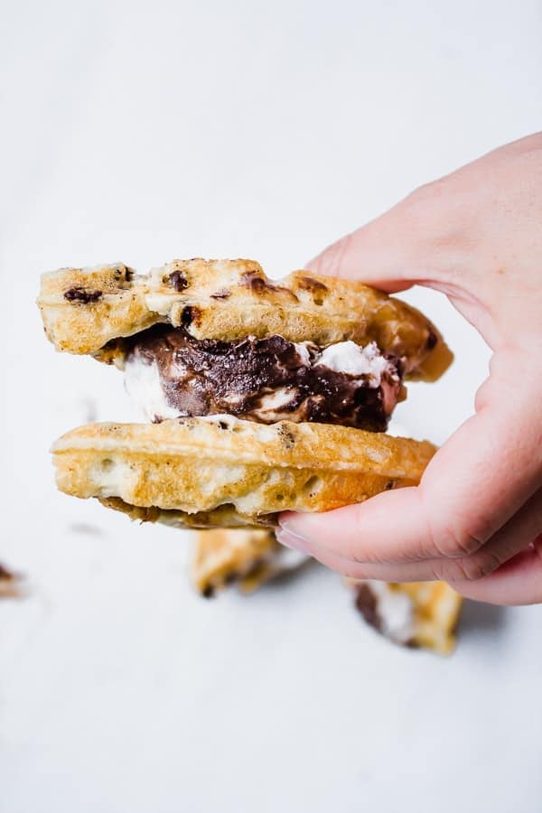 Chocolate Chip Waffle Ice Cream Sandwiches