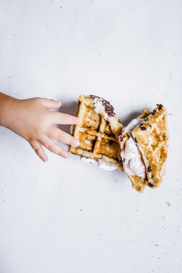 Chocolate Chip Waffle Ice Cream Sandwiches