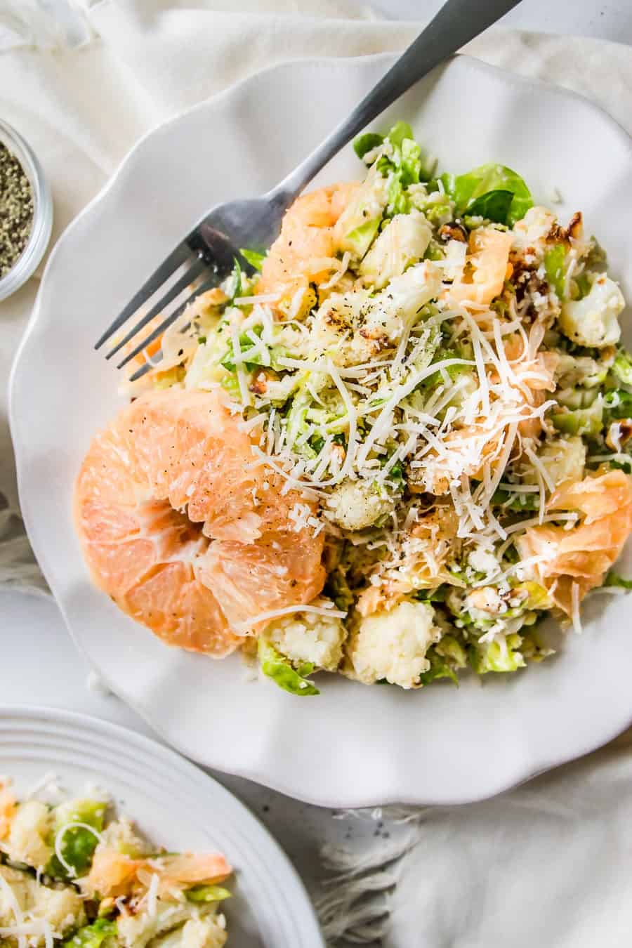 Brussels + Roasted Cauliflower Citrus Salad