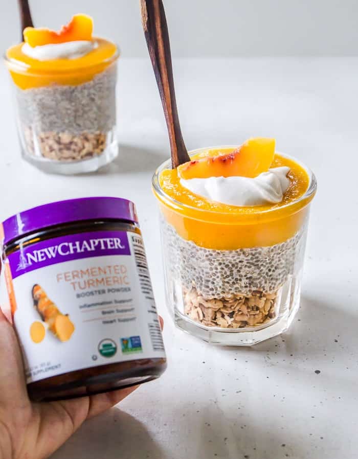 Peach Cobbler Chia Pudding