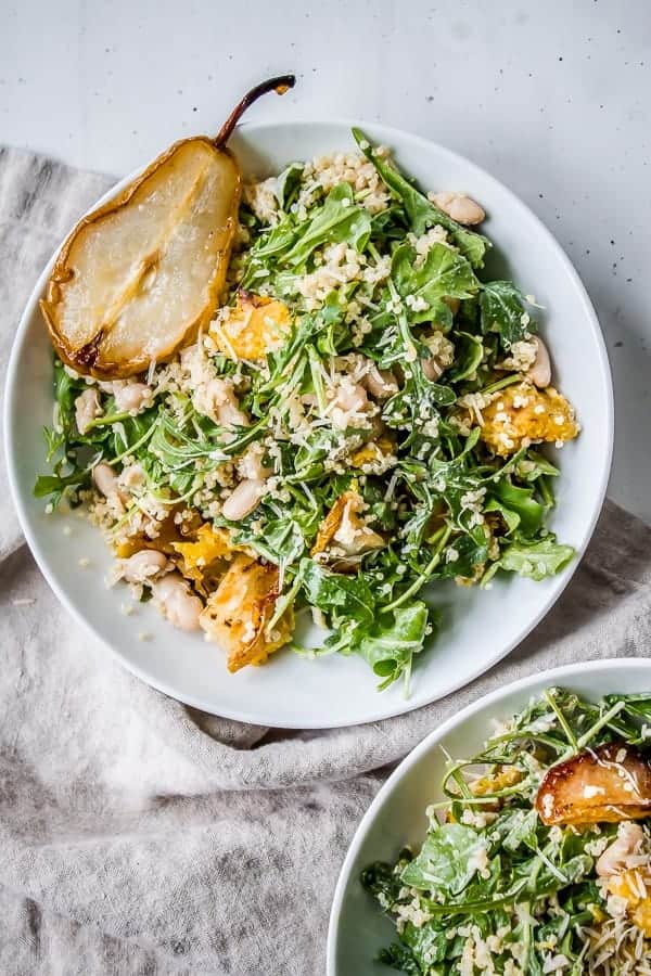Roasted Squash + Pear Arugula Salad