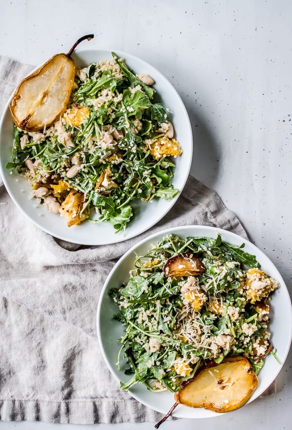 Roasted Squash + Pear Arugula Salad