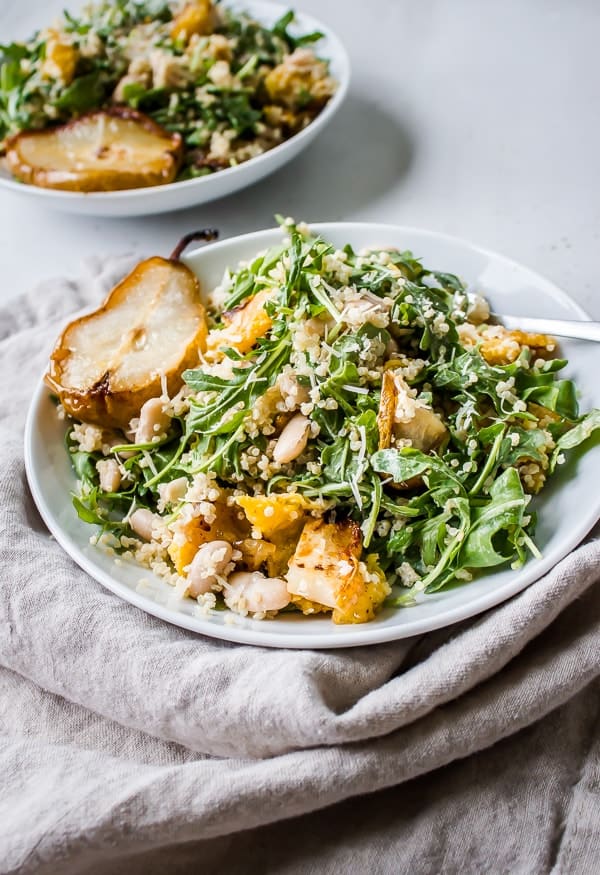 Roasted Squash + Pear Arugula Salad