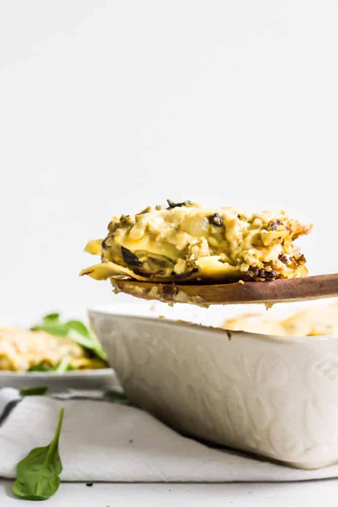 sausage, onion, mushroom breakfast lasagna
