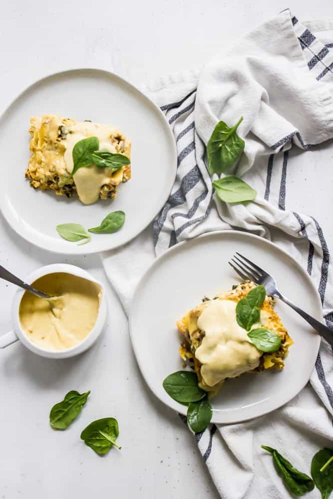 sausage, onion, mushroom breakfast lasagna