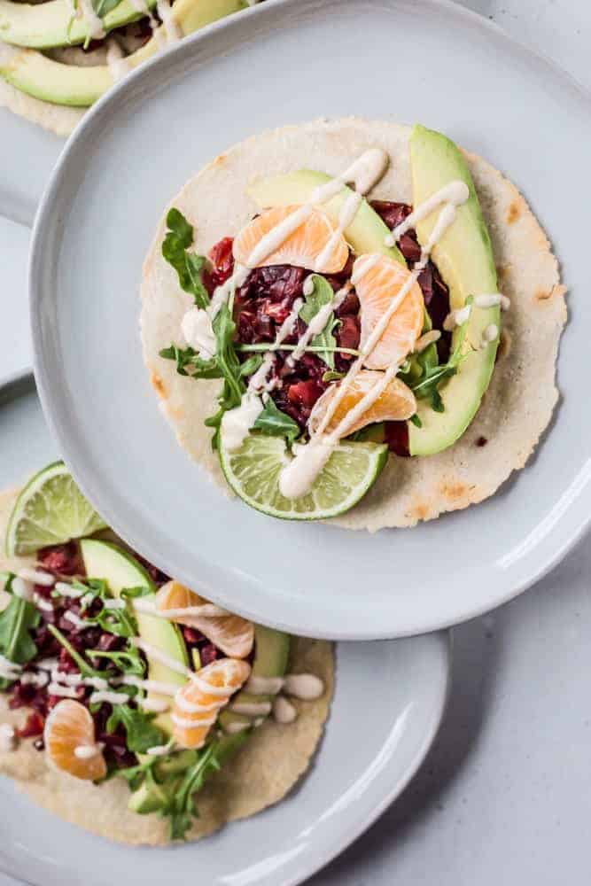 Pickled Beet + Orange Tostadas