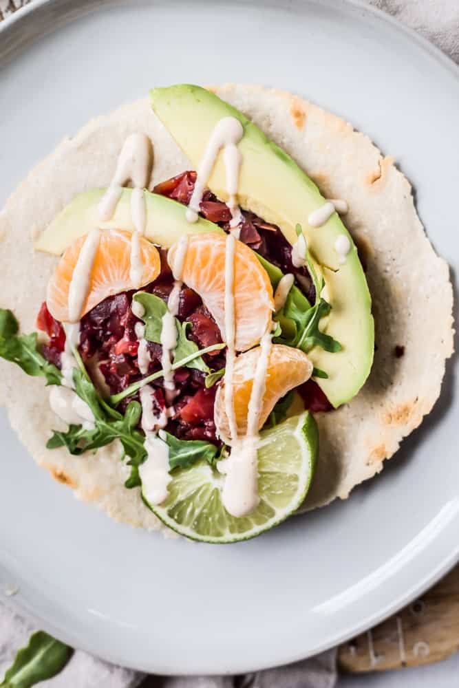 Pickled Beet + Orange Tostadas