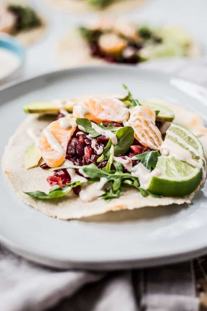 Pickled Beet + Orange Tostadas
