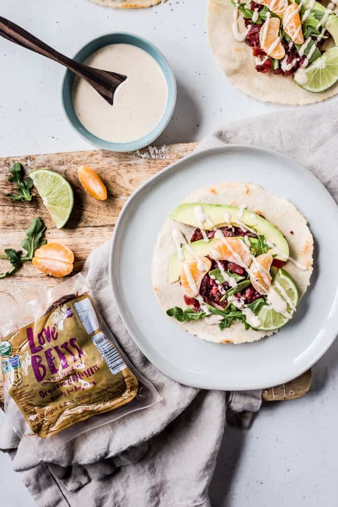 Pickled Beet + Orange Tostadas