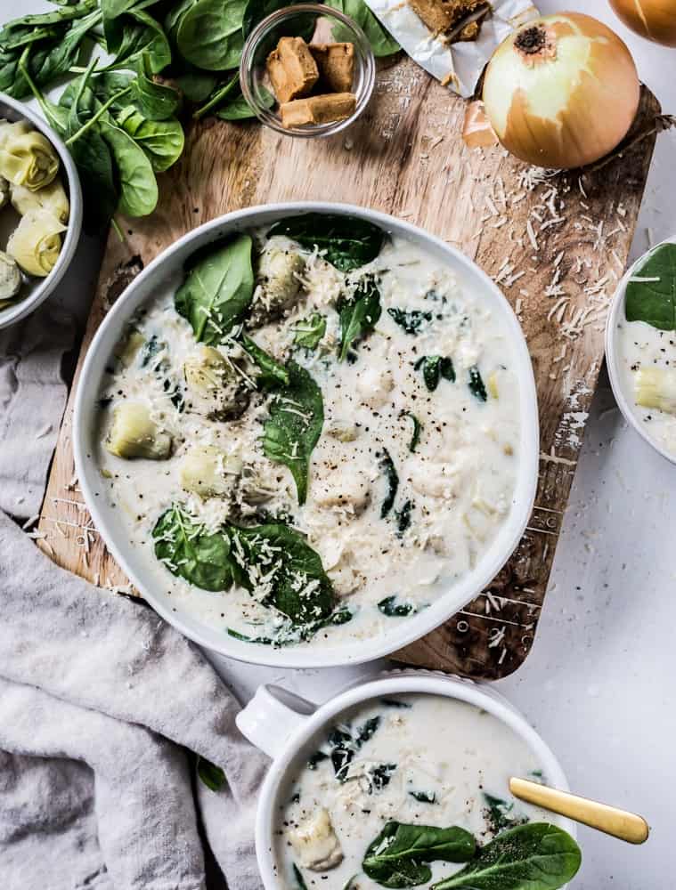 Spinach Artichoke Gnocchi Soup