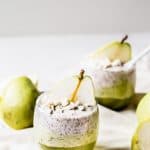white chocolate pear chia pudding