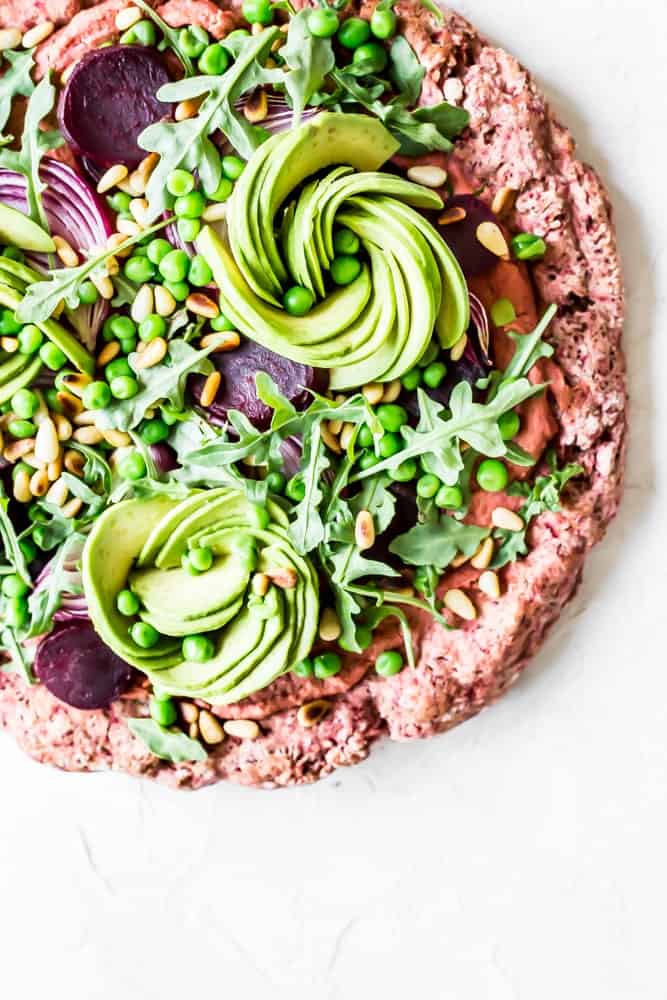 Beet Hummus Pizza