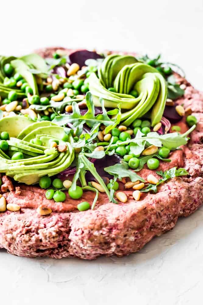 Beet Hummus Pizza