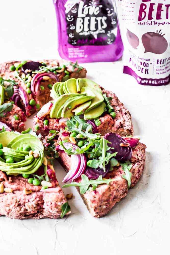 Beet Hummus Pizza