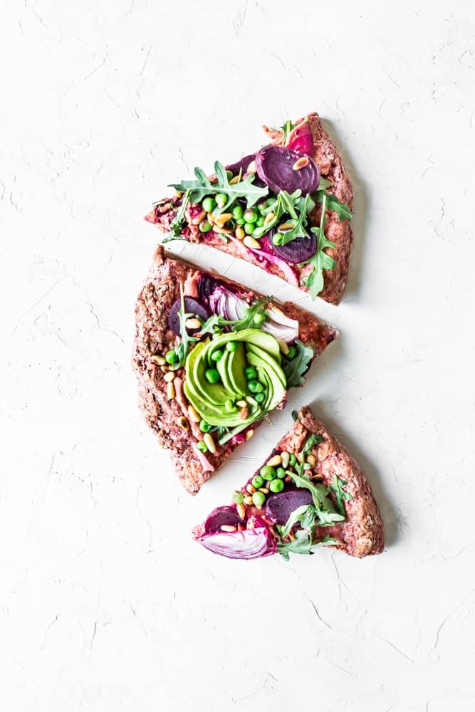 Beet Hummus Pizza