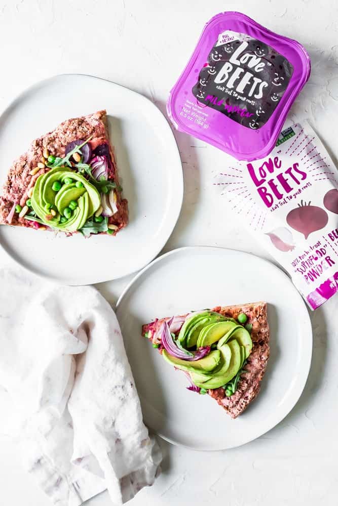 Beet Hummus Pizza