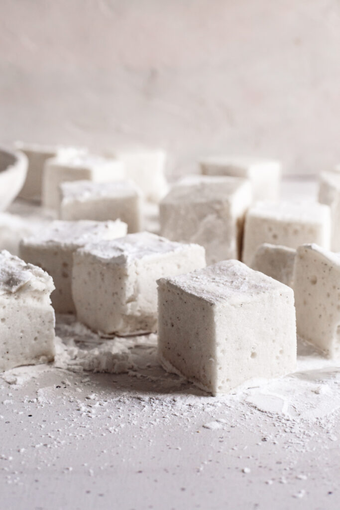 a straight on shot of vegan marshmallows