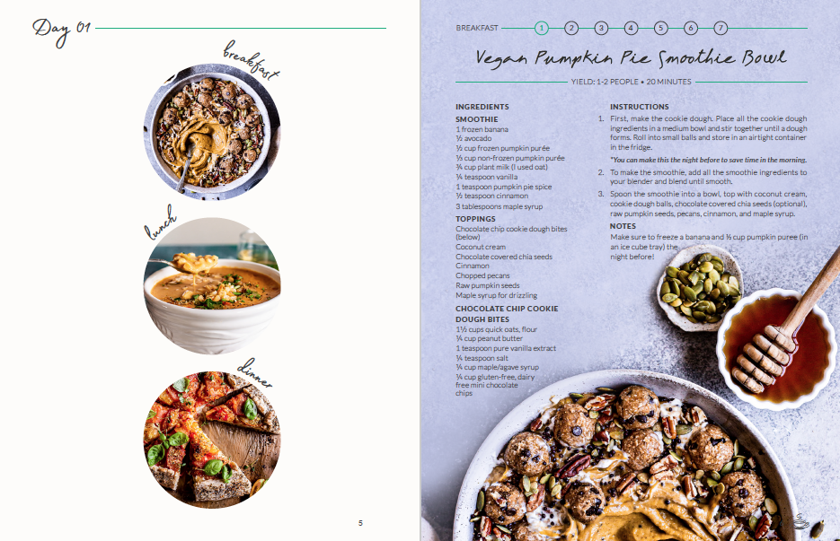 7-day vegan challenge ebook day 1 meals