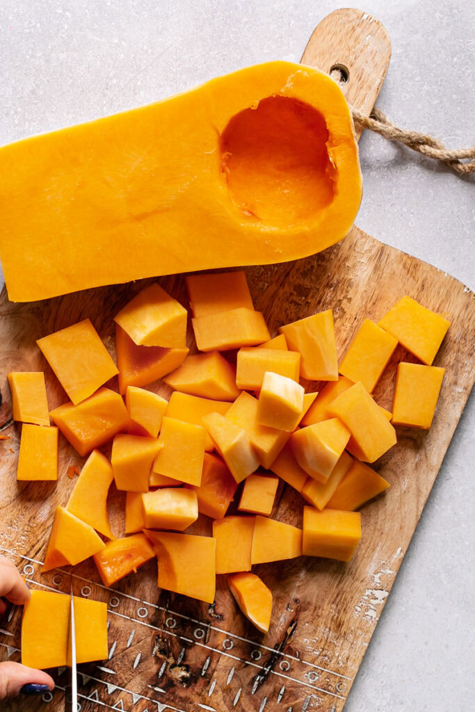 half of the butternut squash cut into chunks