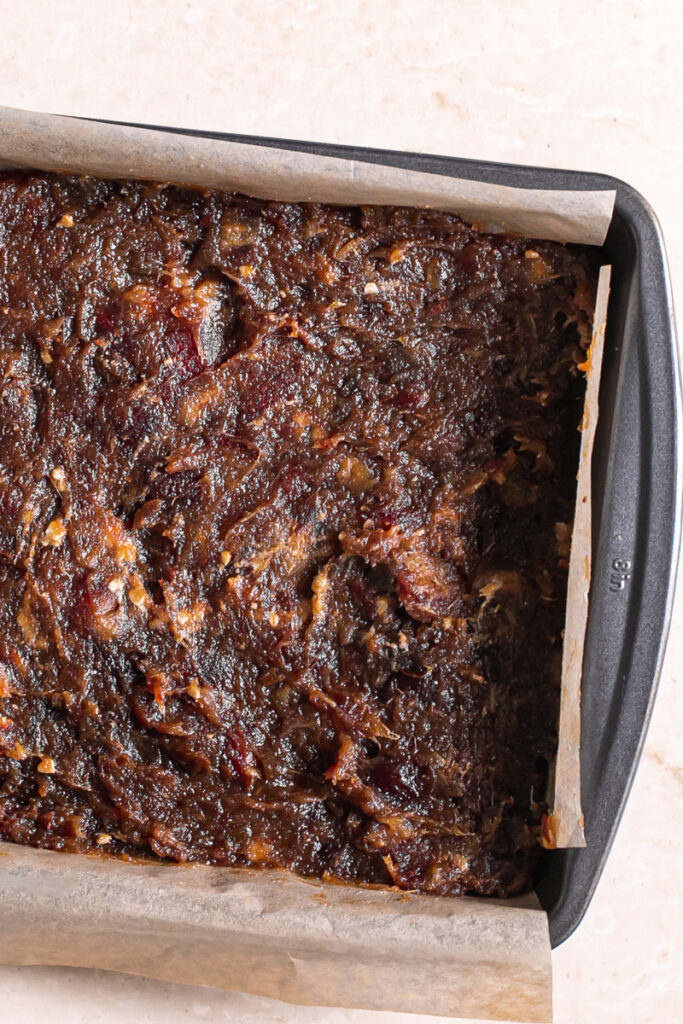 the dates spread over the crust