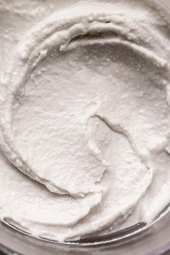 a close up of swirled coconut cream